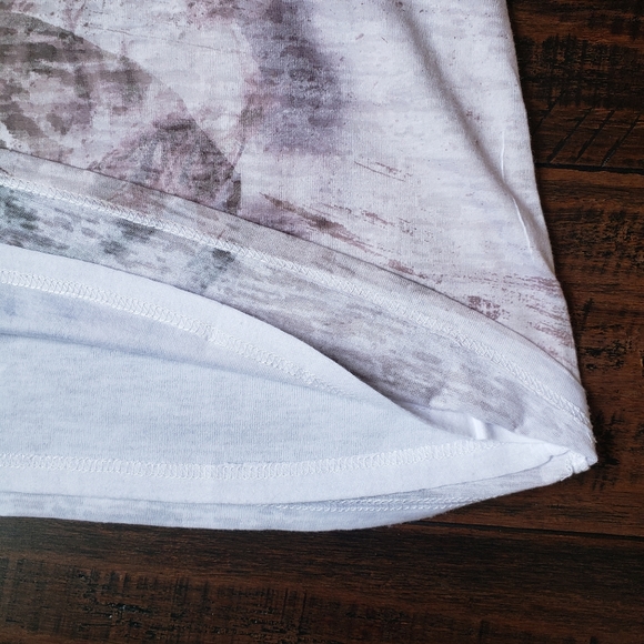 Coldwater Creek Floral Lite Lavender Lined Scoop Neck Lace T-Shirt NWOT - Picture 7 of 13